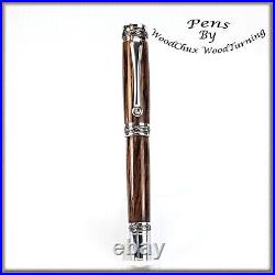 Handmade Exotic Cocobolo Wood Rollerball Or Fountain Pen ART 1413a