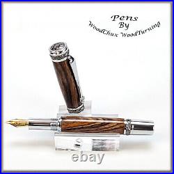 Handmade Exotic Cocobolo Wood Rollerball Or Fountain Pen ART 1413a