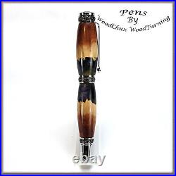 Handmade Exotic Mallee Burl Wood & Resin Rollerball Or Fountain Pen ART 1446