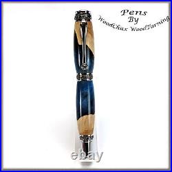Handmade Exotic Mallee Burl Wood & Resin Rollerball Or Fountain Pen ART 1448a