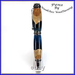 Handmade Exotic Mallee Burl Wood & Resin Rollerball Or Fountain Pen ART 1448a