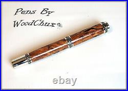 Handmade Exotic Maple Burl Wood Rollerball Or Fountain Pen ART SEE VIDEO 1297