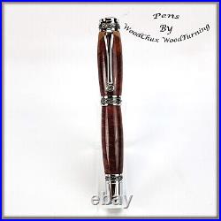 Handmade Exotic Red Mallee Burl Wood Rollerball Or Fountain Pen ART 1440