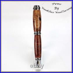 Handmade Exotic Red Mallee Burl Wood Rollerball Or Fountain Pen ART 1440a