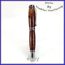 Handmade Exotic Red Mallee Burl Wood Rollerball Or Fountain Pen ART 1440a