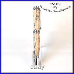 Handmade Exotic Spalted Tamarind Wood Rollerball Or Fountain Pen ART 1328a