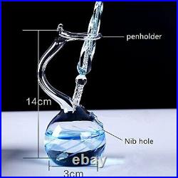 Handmade Glass Dip Pen Holder Crystal Drip Fountain Pen Featherpen Color Ink Lau