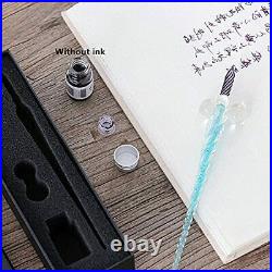 Handmade Glass Dip Pen Holder Crystal Drip Fountain Pen Featherpen Color Ink Lau