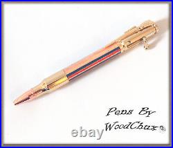 Handmade Gold Writing Pen Spectraply Wood Bolt Action Hunting SEE VIDEO 796a