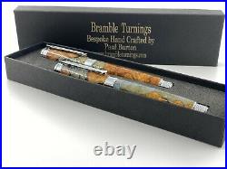 Handmade Irish Wych Elm Pen Set, Fountain Pen and Roller Ball. (187)