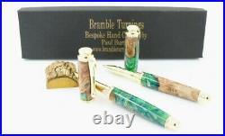 Handmade Irish Wych Elm Pen Set, Fountain Pen and Roller Ball. (194)