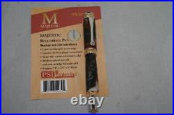 Handmade Majestic Pen with 22 KT Gold Plate & Rhodium in Earth's Core Acrylic