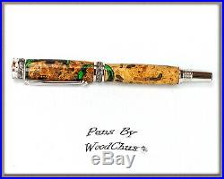 Handmade Maple Burl Wood Writing Rollerball Or Fountain Pen Art SEE VIDEO 745