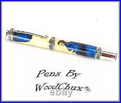 Handmade Maple Wood & Resin Writing Rollerball Or Fountain Pen SEE VIDEO 1052