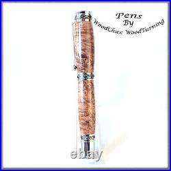 Handmade Rare Exotic Maple Burl Wood Rollerball Or Fountain Pen ART 1332