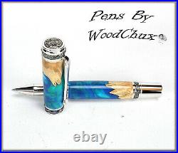 Handmade Rare Maple Burl Wood Rollerball Or Fountain Pen ART SEE VIDEO 1134