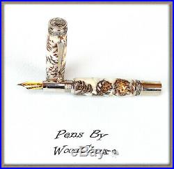 Handmade Rare White Pine Cone Writing Rollerball Fountain Pen SEE VIDEO 870a