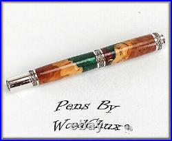 Handmade Red Mallee WoodWriting Rollerball Or Fountain Pen SEE VIDEO 1054a