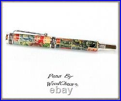 Handmade Stamp Collector Writing Rollerball Or Fountain Pen Art SEE VIDEO 630a