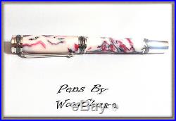 Handmade Strawberry Swirl Writing Rollerball Or Fountain Pen Art SEE VIDEO 823a