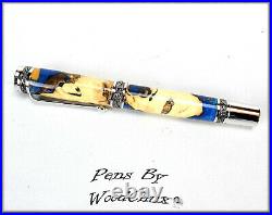 Handmade Stunning Maple Burl Wood Rollerball Or Fountain Pen ART SEE VIDEO 1147a