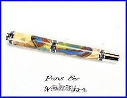 Handmade Stunning Maple Burl Wood Rollerball Or Fountain Pen ART SEE VIDEO 1148a