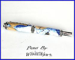 Handmade Stunning Maple Burl Wood Rollerball Or Fountain Pen ART SEE VIDEO 1172