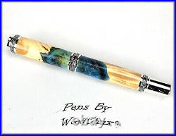Handmade Stunning Maple Burl Wood Rollerball Or Fountain Pen ART SEE VIDEO 1176a