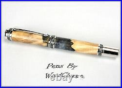 Handmade Stunning Maple Burl Wood Rollerball Or Fountain Pen ART SEE VIDEO 1224