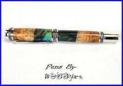 Handmade Stunning Maple Burl Wood Rollerball Or Fountain Pen ART SEE VIDEO 1228a
