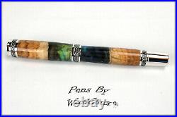 Handmade Stunning Maple Burl Wood Rollerball Or Fountain Pen ART SEE VIDEO 1228a