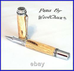 Handmade Stunning Tiger Oak Wood Rollerball Or Fountain Pen ART SEE VIDEO 1261