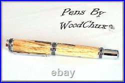 Handmade Stunning Tiger Oak Wood Rollerball Or Fountain Pen ART SEE VIDEO 1261