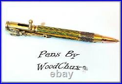 Handmade Writing Pen Colorgrain Wood Deer Bolt Action Hunter SEE VIDEO 920
