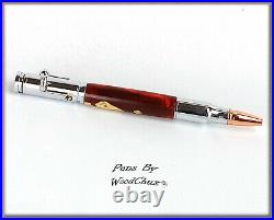 Handmade Writing Pen Maple Burl Wood Bolt Action Hunting Beautiful SEE VIDEO 664