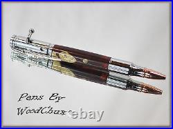 Handmade Writing Pen Maple Burl Wood Bolt Action Hunting Beautiful SEE VIDEO 664
