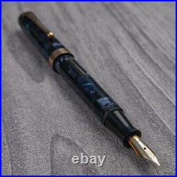 Handmade vintage celluloid fountain pen/ Navy marble/