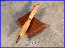 Handmade wooden shaft ballpoint pen, quilted maple #0e9472