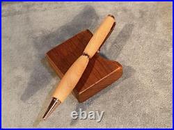 Handmade wooden shaft ballpoint pen, quilted maple #0e9472
