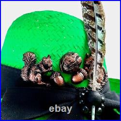 Hat woman fashion original iconic straw summer accessories pheasant pen green 11