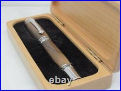 High Quality Handmade Large Majestic Exotic Wood Fountain Pen In Wood Gift Box