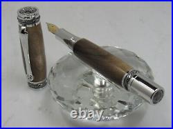 High Quality Handmade Large Majestic Exotic Wood Fountain Pen In Wood Gift Box