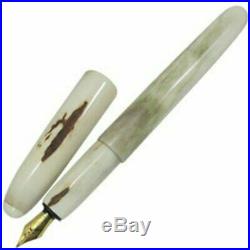 Japanese Handmade Deer Horn Fountain Pen Nib/F SS 153mm +converter & refill