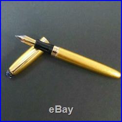 Japanese Handmade Gold Fountain Pen Nib/M Pre-owned withBox refill