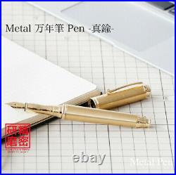 Japanese Handmade Metal Brass Fountain Pens Medium Nib