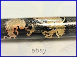 Japanese Urushi Lacquer Golden Makie fountain Pen Dragon in Cloud