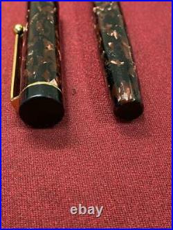 Kato Seisakusho Fountain Pen Handmade Celluloid Marble Brown Nib Iridium Fine