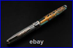 Klimt Three Of Life Pen 925 Solid Silver Cap German Bock Nib B Point Blue Ink