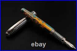 Klimt Three Of Life Pen Solid Silver Cap Bock Nib EF Size Black Ink Cartridges