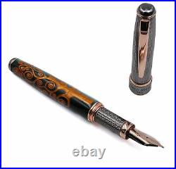 Klimt Three Of Life Pen Solid Silver Cap Bock Nib EF Size Converter or Cartridge